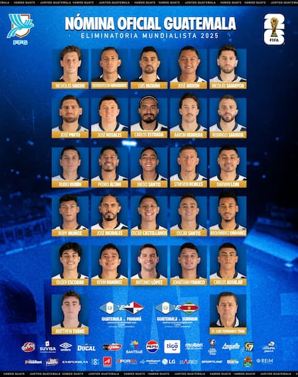 Seleccionados de Guatemala para las Eliminatorias de la Concacaf rumbo al Mundial 2026 (Facebook/Federación de Fútbol de Guatemala)