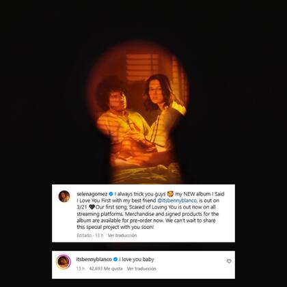 Selena Gomez anunció el lanzamiento de su nuevo album I Said I Love You First junto a su prometido, Benny Blanco (Foto: Instagram @selenagomez)