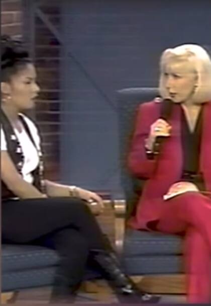 Selena Quintanilla y Cristina Saralegui en "El Show de Cristina" (Archivo/Univisión)