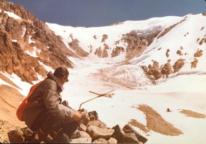 Seler Parrado en el Valle de Las Lágrimas. Febrero de 1974.