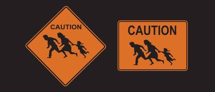 Señal de cruce de inmigrantes en EE. UU.