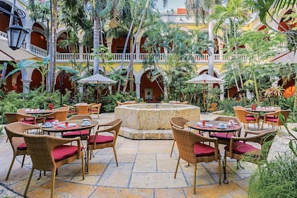 Sentarse junto al aljibe es disfrutar del ruido del agua que corre profunda, el silbido de los muchos pájaros y el aroma embriagador de las frutas.