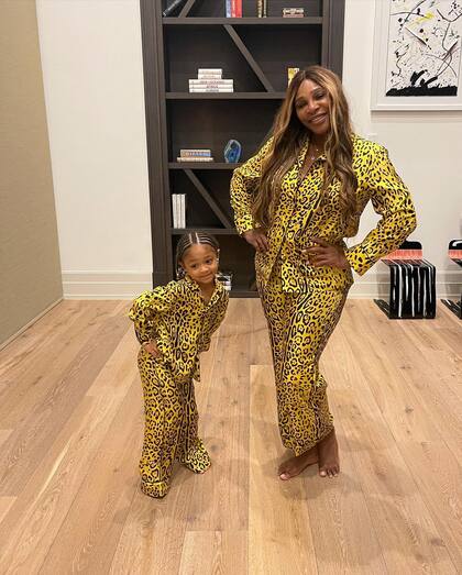 Serena Williams y su hija incluso combinan los pijamas (Crédito: Instagram/@serenawilliams)