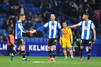  Sergi Darder festeja el gol que significó el empate parcial para Espanyol