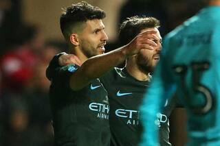 Con un gol de Agüero, el City se clasificó a la final de la Copa de la Liga
