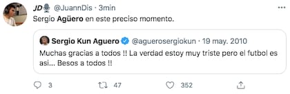 "Sergio Agüero en este preciso momento"