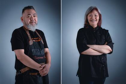 Sergio Asato y Alejandra Kano -sushiwoman y propietaria de Ichisou, uno de los restaurantes japoneses pioneros en la Argentina- referentes de Club Gastro Japo.