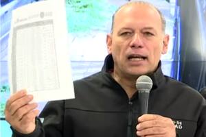 Sergio Berni dio una conferencia de prensa desde su comando operativo en Puente 12 para dar detalles sobre el asesinato de Andrés Blaquier