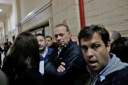 Sergio Berni en los pasillos de Comodoro Py