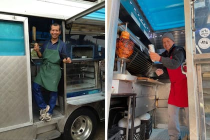 Sergio, en su foodtruck, su emprendimiento en Estados Unidos