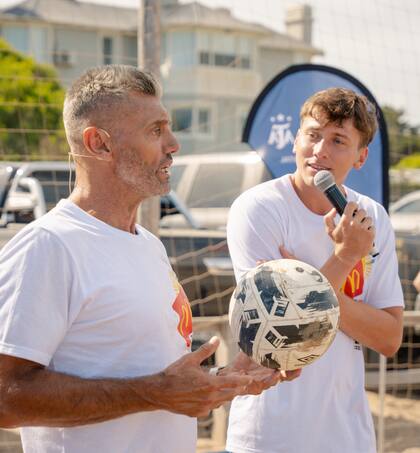 Sergio Goycochea y Marcos Giles en Pinamar.