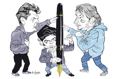 Sergio Massa, Axel Kicillof y Máximo Kirchner