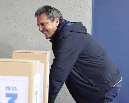 Sergio Massa, cuando votó en las elecciones del Club Atlético Tigre