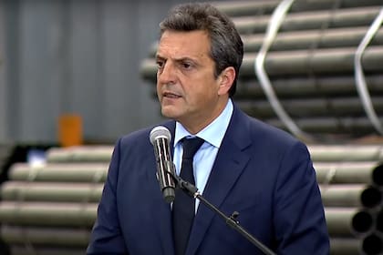 Sergio Massa durante el anuncio del cierre del acuerdo con el Club de París