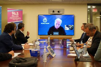 Sergio Massa durante la reunión con el Banco Mundial