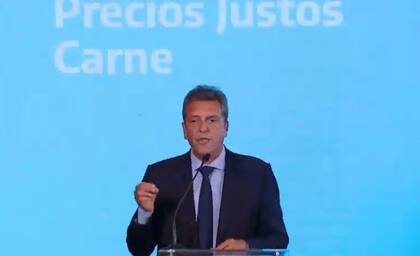 Sergio Massa en los anuncios por la carne vacuna