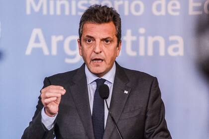 Sergio Massa este miércoles en el ministerio de Economía