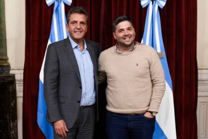 Sergio Massa y Facundo Albini, concejal de La Plata por el Frente de Todos
