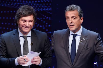 Sergio Massa y Javier Milei, en el debate previo al balotaje