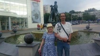 Serguéi y Tatiana en Moscú antes de mudarse a vivir a Ucrania.