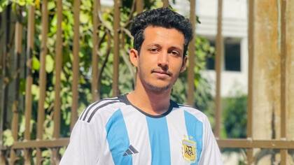 Shaek Al Tamal con la camiseta albiceleste