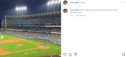 Shakira acudió junto a sus hijos al partido de béisbol