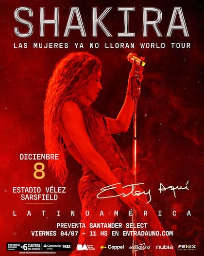 Shakira anunció su nuevo show en Argentina