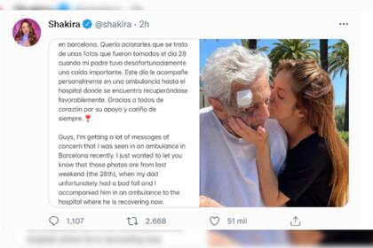 Shakira desmintió rumores (Captura Twitter)