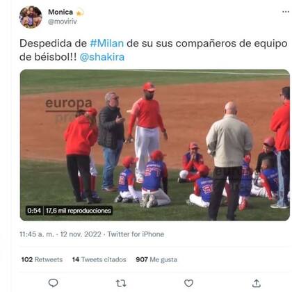 Shakira estuvo en la emotiva despedida de su hijo Milan del equipo de béisbol en el que jugaba en Barcelona; Gerard Piqué, estuvo ausente