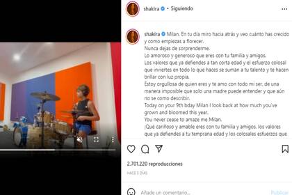 Shakira festejó el cumpleaños de su hijo con sentidas palabras (Foto Instagram @shakira)
