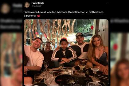 Shakira y Hamilton fueron captados juntos (Captura Twitter)