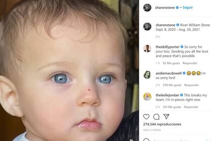 Sharon Stone compartió en sus redes sociales la triste noticia de la muerte de su sobrino River, de tan solo 11 meses