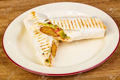 Shawarma vegetariano, uno de los platos elegidos como parte de la alimentación que tendrán los atletas