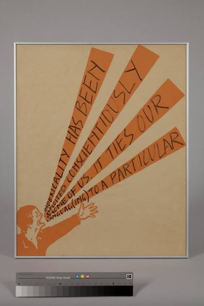 Shouting Men: Serigrafía y pluma de fieltro sobre papel, ejemplo de arte político, 1975