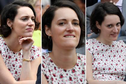 Show de caras: los paparazzi estuvieron muy atentos a todos los gestos que hizo la actriz y guionista Phoebe Waller-Bridge mientras miraba un partido de tennis en Wimbledon