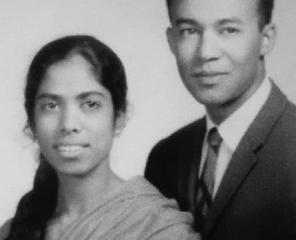 Shyamala Gopalan y Donald Harris (crédito Biden for President 2020)