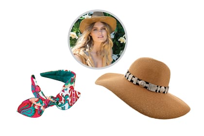 Sí a los accesorios. Izquierda: vincha con moño ($290, Pin Up Accesorios). Derecha: capelina símil rafia compañía de sombreros ($820, en Mercado Libre Moda).