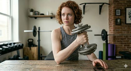 Si no sos capaz de sostener una mancuerna que representa tres cuartas partes de tu peso corporal durante un minuto, tus probabilidades de una vida corta aumentan excesivamente (Foto: IA)