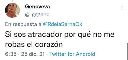 "Si sos atracador por qué no me robas el corazón", escribió una usuaria de Twitter