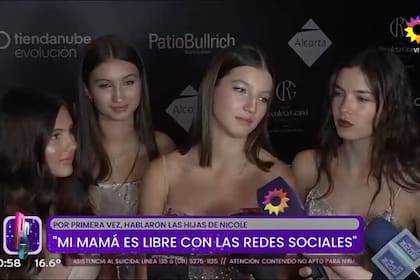 Sienna, Indiana y Allegra Cubero y Helena Otamendi charlaron con la prensa durante un evento (Foto: Captura /eltrece)