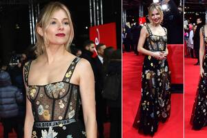 El osado look con transparencias y bombachón de Sienna Miller