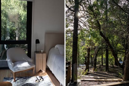 Sillón (Bull Buenos Aires) y un taco de madera como mesa de luz.