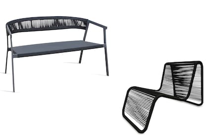 SILLÓN PACÍFICA. Sillón en aluminio, textilene y soga náutica. Medidas: 1,18 m de largo y 0,60 m de profundidad. @coinvert.exteriors.arg
Z LOUNGE. Poltrona en aluminio y soga náutica. Medidas: 60 cm de ancho y 1,05 m de largo. @coinvert.exteriors.arg