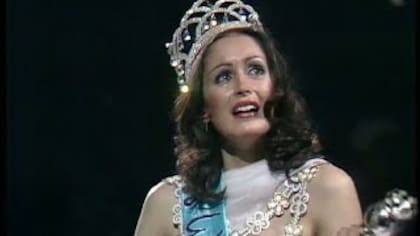 Silvana Suárez, cuando se coronó como Miss Universo, en Londres, en 1978
