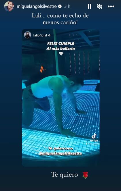 Silvestre respondió a la felicitación de Lali