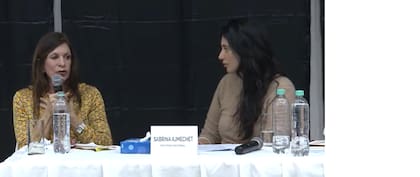 Silvia Tarantini junto a la diputada Sabrina Ajmechet