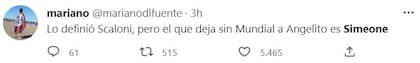 "El que deja sin Mundial a Angelito Correa es Simeone", señaló un hincha de San Lorenzo