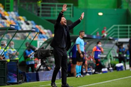Simeone, en una escena de la reciente Champions League. Atlético de Madrid se prepara para iniciar la temporada