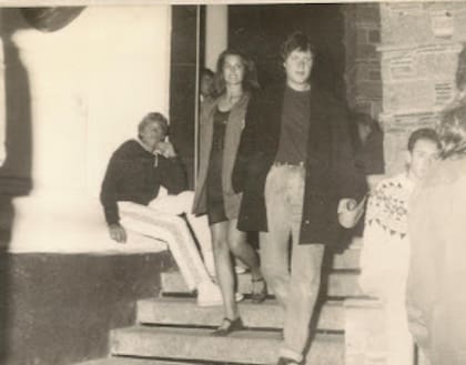 Simon Le Bon y su esposa en la discoteca New Faces