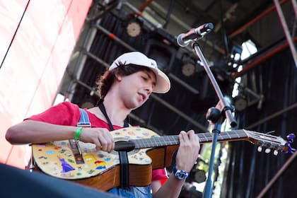 Simon Poxyran en el show de Perras on the Beach en el Rock en Baradero